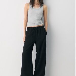 Aritzia Wilfred lodge Pant  Black Wide-Leg Pants Sz M regular. Crepette NWOT